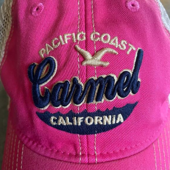 Vintage Carmel Sea California Pacific Coast Legacy Pink Snapback Mesh Hat Y2K - Picture 2 of 10